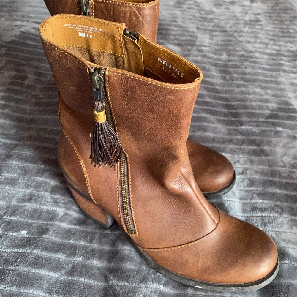 Born Brown Leather Ankle Boots